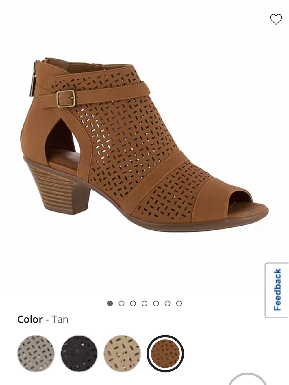 jcpenney Tan Perforated Peep-Toe Heeled Bootie